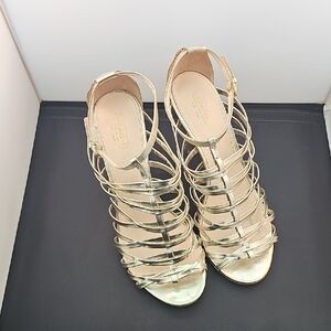 Coach Fantasia Metallic Gold Strappy Sandals Size 10B